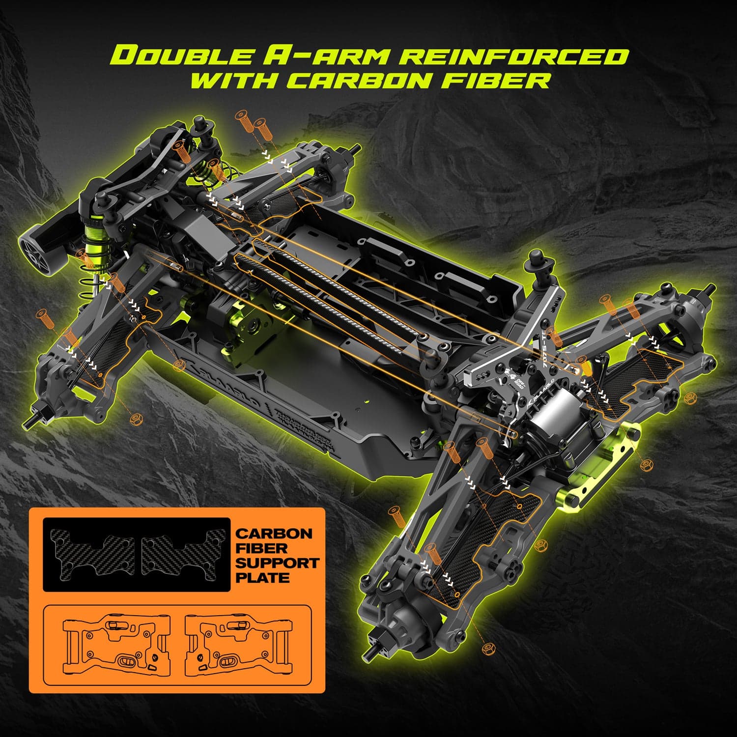 Rlaarlo Omni-Terminator RZ001B-C Carbon Fiber 1/10 4WD Brushless Monster Truck detail banner 4